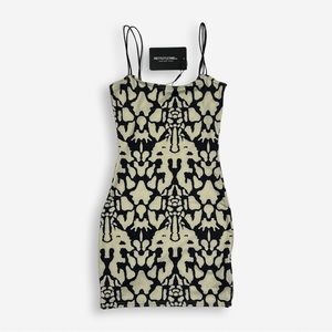 PLT Monochrome Slinky Double Spaghetti Strap Bodycon Dress